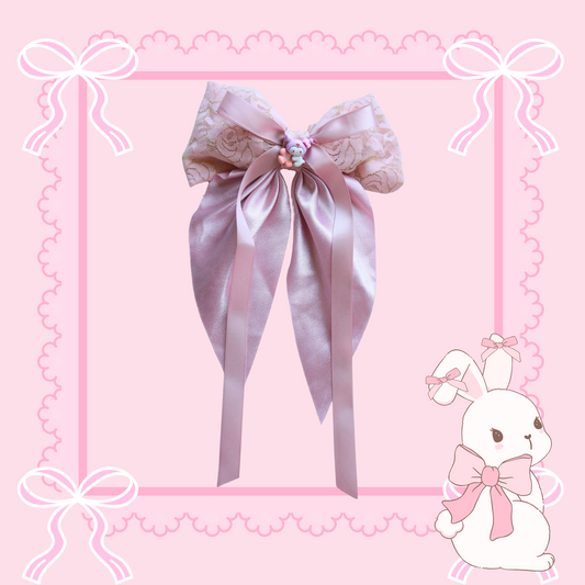 Pink Lace Kuromi Bow