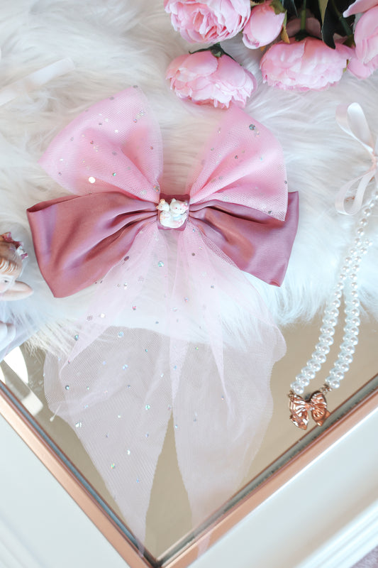 Pink Hello Kitty Swan Bow