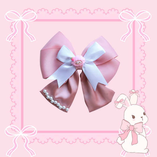 Pink Kawaii Sheep Bow